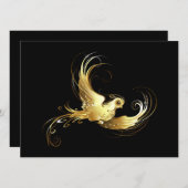 黒い背景に金色の鳥 シーズンカード (正面/裏面)