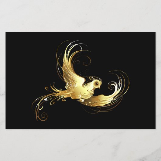 黒い背景に金色の鳥 チラシ (正面)