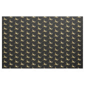 黒い背景に金色の鳥 ファブリック (ヤード)