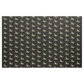 黒い背景に金色の鳥 ファブリック (ヤード)