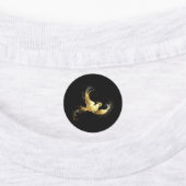 黒い背景に金色の鳥 ラベル (貼付)