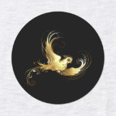 黒い背景に金色の鳥 ラベル (デザイン2)
