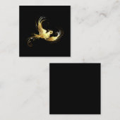 黒い背景に金色の鳥 割引カード (正面/裏面)