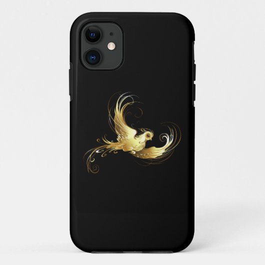 黒い背景に金色の鳥 Case-Mate iPhoneケース (裏面)