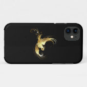黒い背景に金色の鳥 Case-Mate iPhoneケース (裏面(横))