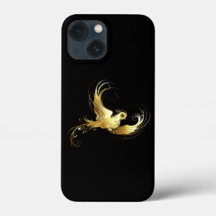 黒い背景に金色の鳥 iPhone 13 MINIケース