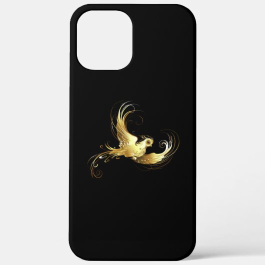 黒い背景に金色の鳥 Case-Mate iPhoneケース (裏面)