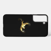 黒い背景に金色の鳥 SAMSUNG GALAXYケース (裏面横)