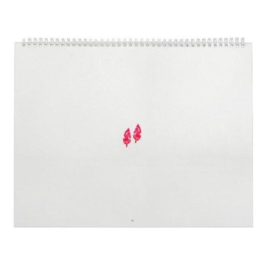 黒い背景に離れある赤い一組 カレンダー (カバー)