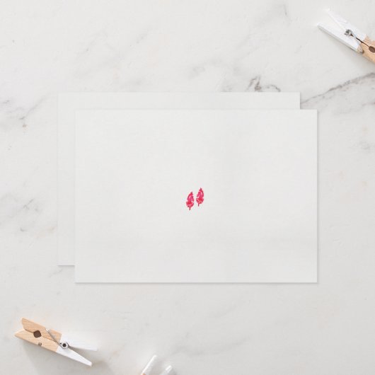 黒い背景に離れある赤い一組 招待状 (正面/裏面インサイチュ)