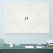 黒い背景に離れある赤い一組 横断幕 (トレードショー)