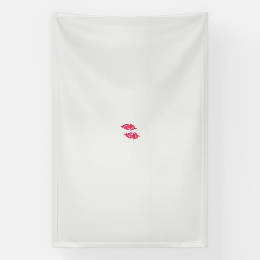 黒い背景に離れある赤い一組 横断幕 (縦)