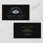 黒い背景に青い蓮 名刺 (正面/裏面)