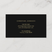 黒い背景に青い蓮 名刺 (裏面)