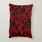 黒い背景に非常に汚れた赤い螺旋状パーツ アクセントクッション (裏面(縦))