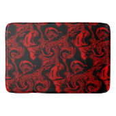 黒い背景に非常に汚れた赤い螺旋状パーツ バスマット (正面)