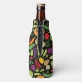 黒い背景に食べ物 ボトルクーラー (ボトル裏面)