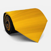 黒い背景に黄色い花 ネクタイ (ロール)