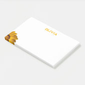 黒い背景に黄色い花 ポストイット (アングル)