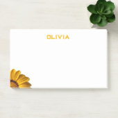 黒い背景に黄色い花 ポストイット (オフィス)