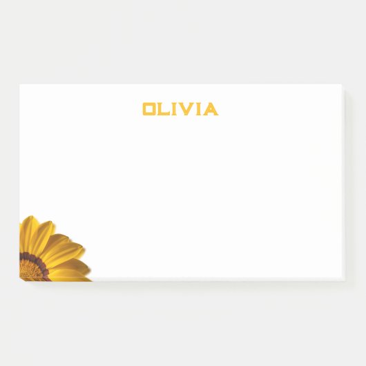 黒い背景に黄色い花 ポストイット (正面)