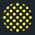黒い背景に黄色の水玉模様 マグネット<br><div class="desc">黒い背景に黄色の水玉模様</div>
