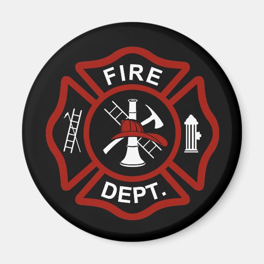 黒い背景に黒いマルチーズの十字記号 マグネット (正面)