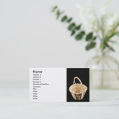 黒い背景のかご 名刺 (スタンド正面)