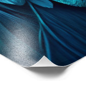 黒い背景のアートワークの美しい孔雀 フォトプリント (角)