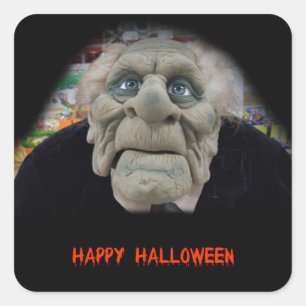 黒い背景のオールドマンマスク スクエアシール