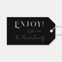 黒い背景のカスタマイズギフトラベル