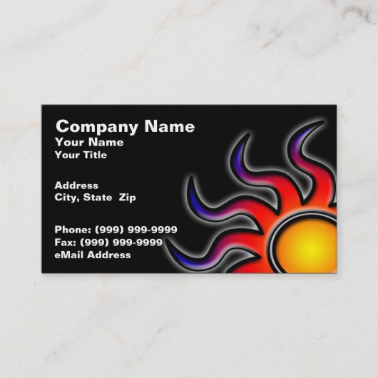 黒い背景のカラフルな日曜日 名刺 (正面)