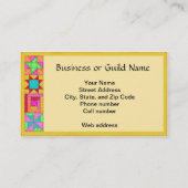 黒い背景のキルトの芸術の名刺 名刺 (裏面)