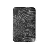 黒い背景のクモの巣 バスマット (正面縦)