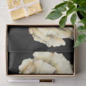 黒い背景のクリーム色のケシの花 薄葉紙 (ギフト)