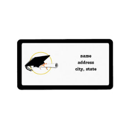 黒い背景のグラッドキャップ傾斜 ラベル