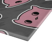 黒い背景のスカルおよびハート カッティングボード (角)