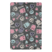 黒い背景のスカルおよびハート ミニクリップボード (裏面)