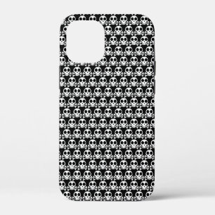 黒い背景のスケルトンの頭蓋骨 iPhone 12 MINI ケース