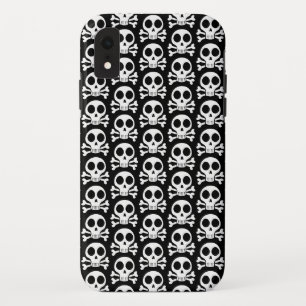 黒い背景のスケルトンの頭蓋骨 iPhone XRケース