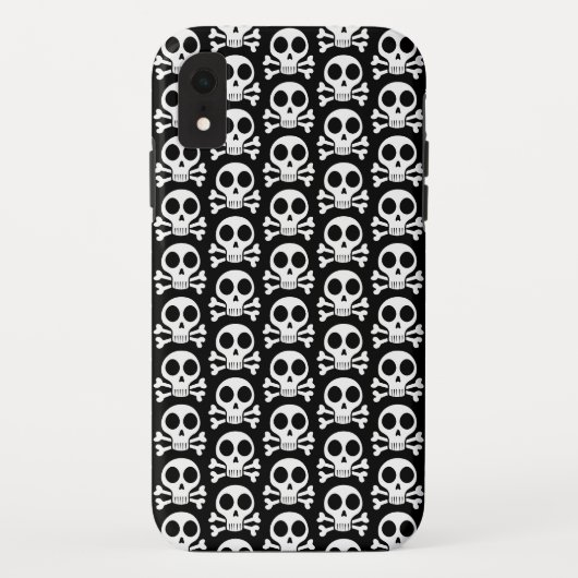 黒い背景のスケルトンの頭蓋骨 Case-Mate iPhoneケース (裏面)
