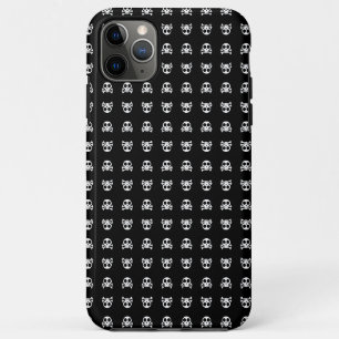 黒い背景のスケルトンの頭蓋骨 iPhone 11 PRO MAXケース
