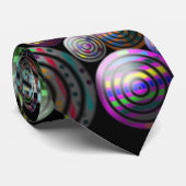 黒い背景のタイ3Dのカラフルな円 ネクタイ (ロール)