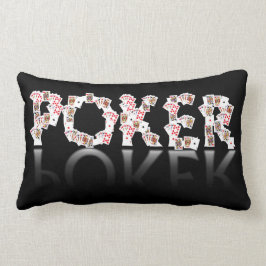 黒い背景のトランプのポーカーのロゴ ランバークッション