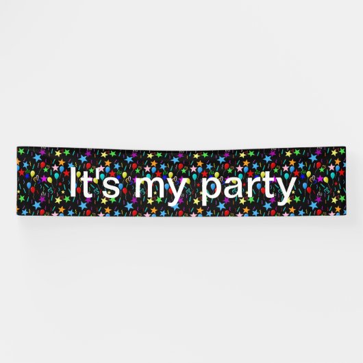 黒い背景のパーティーパターン 横断幕 (横)