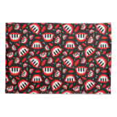 黒い背景のピアノスマイルパターン 枕カバー (裏面)