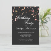 黒い背景のピンクと金ゴールドのグリッター紙吹雪 (スタンド正面)