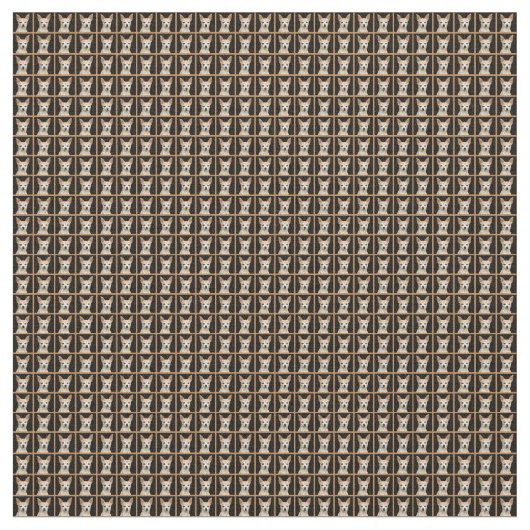 黒い背景のベージュ色彩の鮮やかなチワワ ファブリック (クローズアップ)