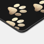 黒い背景のペットのポーオーチャーグリッタープリント デスクマット (コーナー)