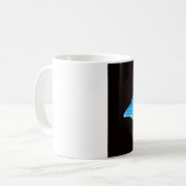 黒い背景のマグカップに青い人魚 コーヒーマグカップ (正面左)